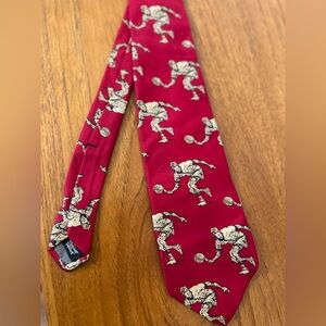 Vintage Norm Thompson BurgundyRed Tennis Motif Tie by Robert Talbot